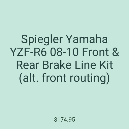 Spiegler Yamaha YZF-R6 08-10 Front & Rear Brake Line Kit (alt. front routing)