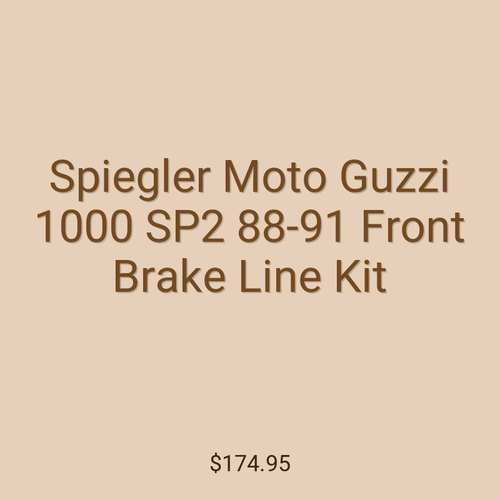 Spiegler Moto Guzzi 1000 SP2 88-91 Front Brake Line Kit