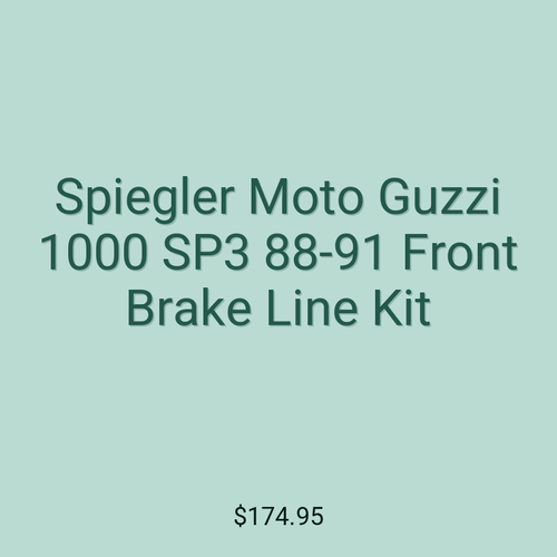 Spiegler Moto Guzzi 1000 SP3 88-91 Front Brake Line Kit