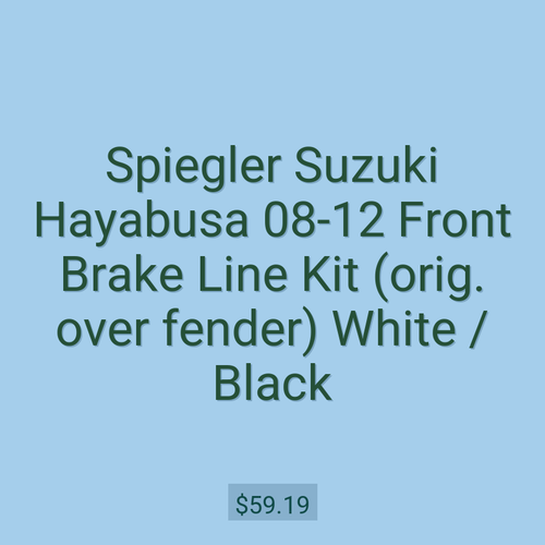 Spiegler Suzuki Hayabusa 08-12 Front Brake Line Kit (orig. over fender) White / Black