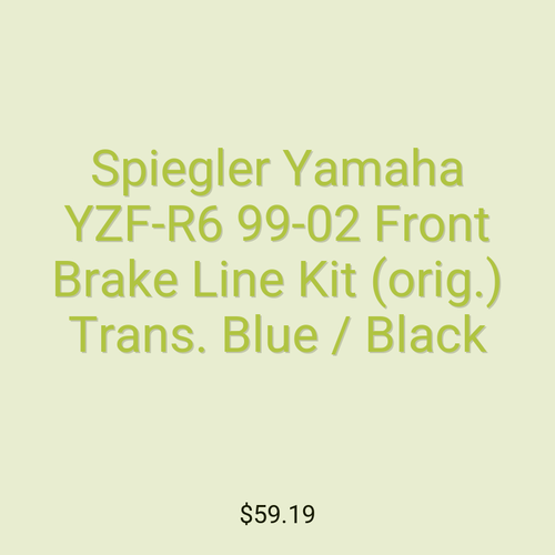 Spiegler Yamaha YZF-R6 99-02 Front Brake Line Kit (orig.) Trans. Blue / Black