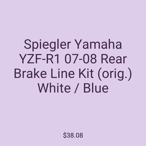 Spiegler Yamaha YZF-R1 07-08 Rear Brake Line Kit (orig.) White / Blue