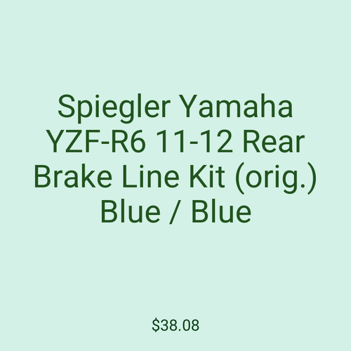 Spiegler Yamaha YZF-R6 11-12 Rear Brake Line Kit (orig.) Blue / Blue