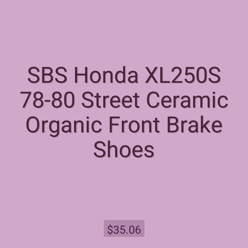 SBS Honda XL250S 78-80 Street Ceramic Organic Front Brake Shoes