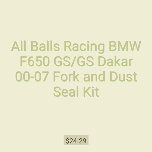 All Balls Racing BMW F650 GS/GS Dakar 00-07 Fork and Dust Seal Kit