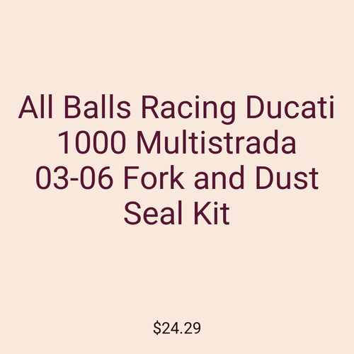 All Balls Racing Ducati 1000 Multistrada 03-06 Fork and Dust Seal Kit