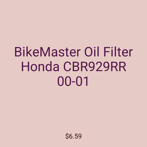 BikeMaster Oil Filter Honda CBR929RR 00-01