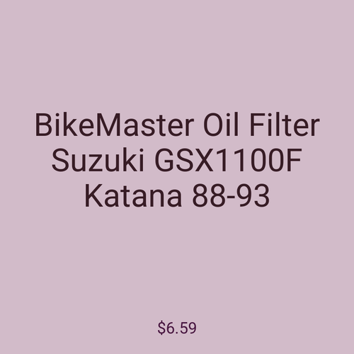 BikeMaster Oil Filter Suzuki GSX1100F Katana  88-93