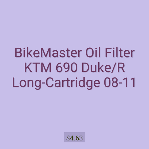 BikeMaster Oil Filter KTM 690 Duke/R Long-Cartridge 08-11