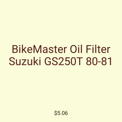 BikeMaster Oil Filter Suzuki GS250T 80-81