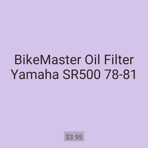BikeMaster Oil Filter Yamaha SR500 78-81
