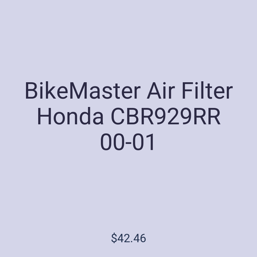 BikeMaster Air Filter Honda CBR929RR 00-01
