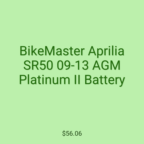 BikeMaster Aprilia SR50 09-13 AGM Platinum II Battery