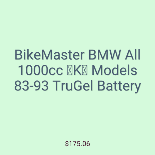 BikeMaster BMW All 1000cc K Models 83-93 TruGel Battery