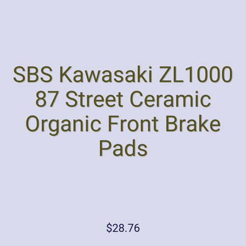 SBS Kawasaki ZL1000 87 Street Ceramic Organic Front Brake Pads