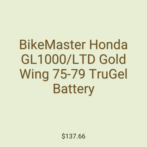 BikeMaster Honda GL1000/LTD Gold Wing 75-79 TruGel Battery