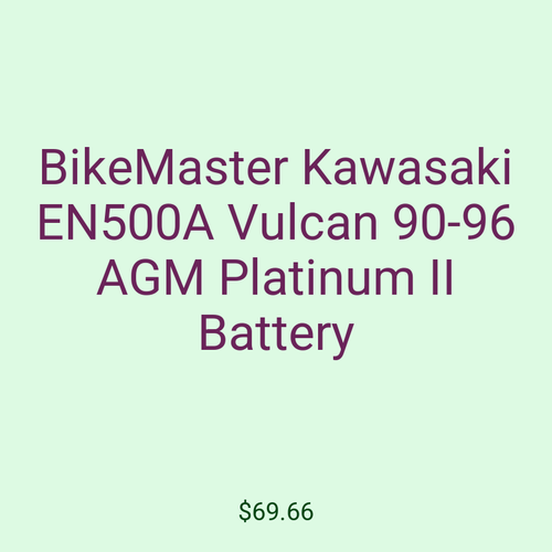 BikeMaster Kawasaki EN500A Vulcan 90-96 AGM Platinum II Battery