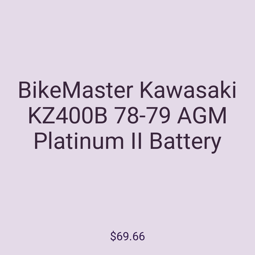 BikeMaster Kawasaki KZ400B 78-79 AGM Platinum II Battery