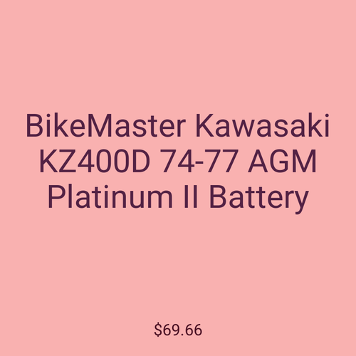 BikeMaster Kawasaki KZ400D 74-77 AGM Platinum II Battery
