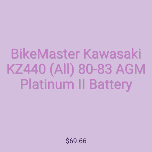 BikeMaster Kawasaki KZ440 (All) 80-83 AGM Platinum II Battery