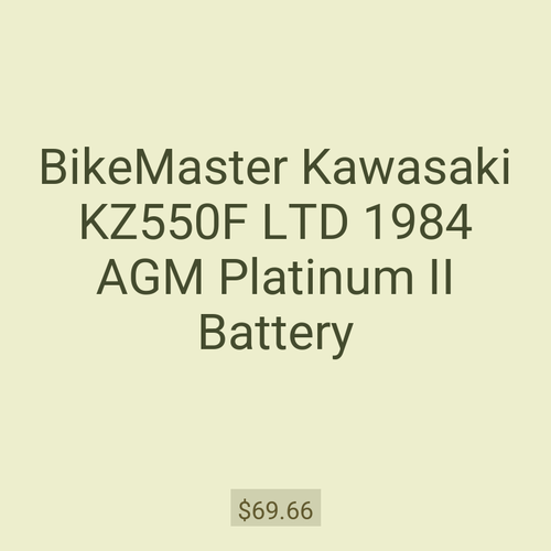 BikeMaster Kawasaki KZ550F LTD 1984 AGM Platinum II Battery