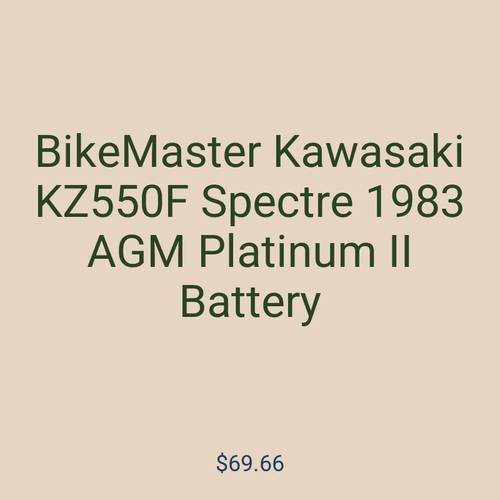 BikeMaster Kawasaki KZ550F Spectre 1983 AGM Platinum II Battery