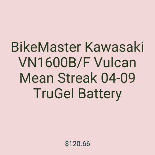 BikeMaster Kawasaki VN1600B/F Vulcan Mean Streak 04-09 TruGel Battery