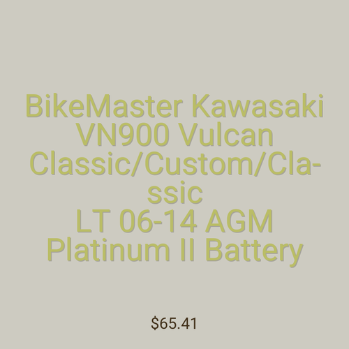 BikeMaster Kawasaki VN900 Vulcan Classic/Custom/Classic LT 06-14 AGM Platinum II Battery