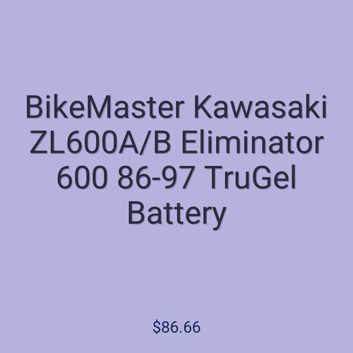 BikeMaster Kawasaki ZL600A/B Eliminator 600 86-97 TruGel Battery