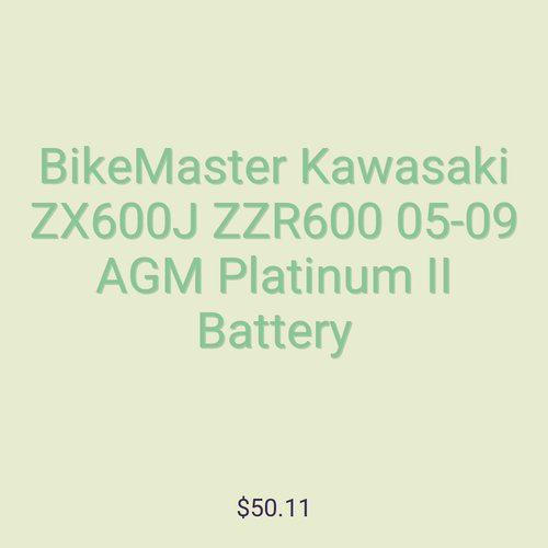 BikeMaster Kawasaki ZX600J ZZR600 05-09 AGM Platinum II Battery