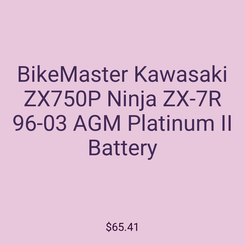 BikeMaster Kawasaki ZX750P Ninja ZX-7R 96-03 AGM Platinum II Battery
