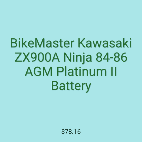 BikeMaster Kawasaki ZX900A Ninja 84-86 AGM Platinum II Battery