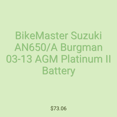 BikeMaster Suzuki AN650/A Burgman 03-13 AGM Platinum II Battery