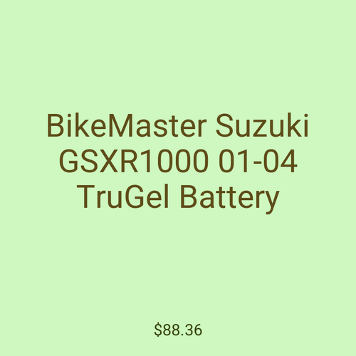 BikeMaster Suzuki GSXR1000 01-04 TruGel Battery