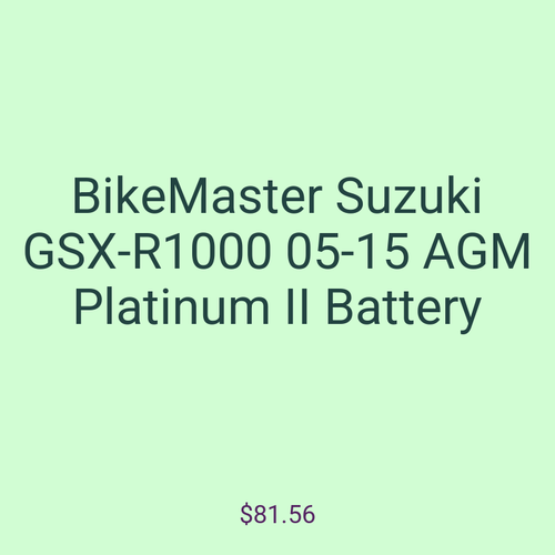 BikeMaster Suzuki GSX-R1000 05-15 AGM Platinum II Battery