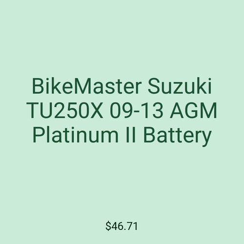 BikeMaster Suzuki TU250X 09-13 AGM Platinum II Battery