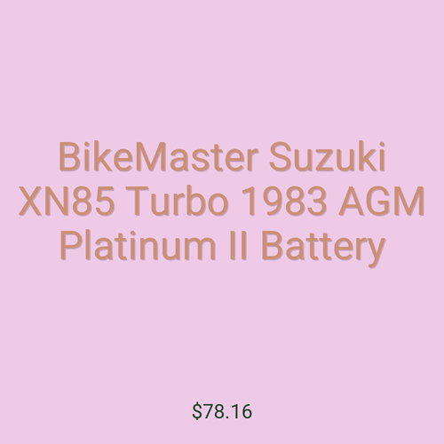 BikeMaster Suzuki XN85 Turbo 1983 AGM Platinum II Battery