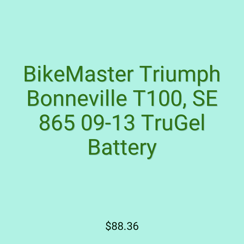 BikeMaster Triumph Bonneville T100, SE 865 09-13 TruGel Battery