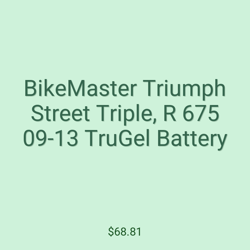 BikeMaster Triumph Street Triple, R 675 09-13 TruGel Battery