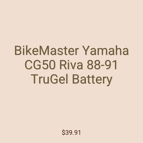 BikeMaster Yamaha CG50 Riva 88-91 TruGel Battery