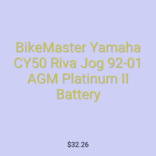 BikeMaster Yamaha CY50 Riva Jog 92-01 AGM Platinum II Battery