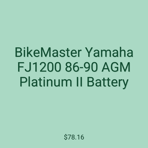 BikeMaster Yamaha FJ1200 86-90 AGM Platinum II Battery