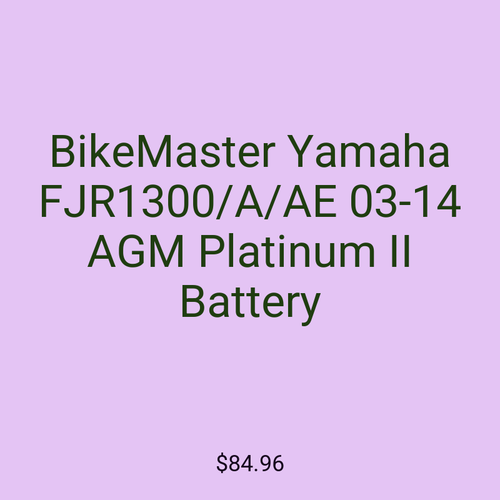 BikeMaster Yamaha FJR1300/A/AE 03-14 AGM Platinum II Battery
