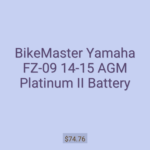 BikeMaster Yamaha FZ-09 14-15 AGM Platinum II Battery
