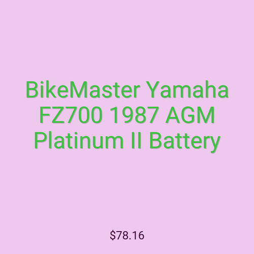 BikeMaster Yamaha FZ700 1987 AGM Platinum II Battery