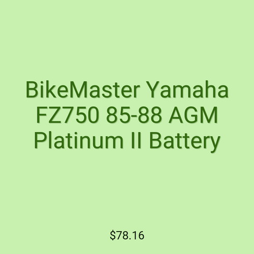 BikeMaster Yamaha FZ750 85-88 AGM Platinum II Battery