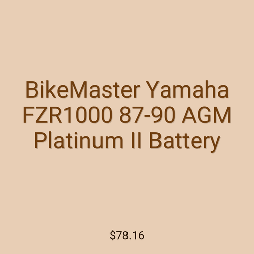 BikeMaster Yamaha FZR1000 87-90 AGM Platinum II Battery