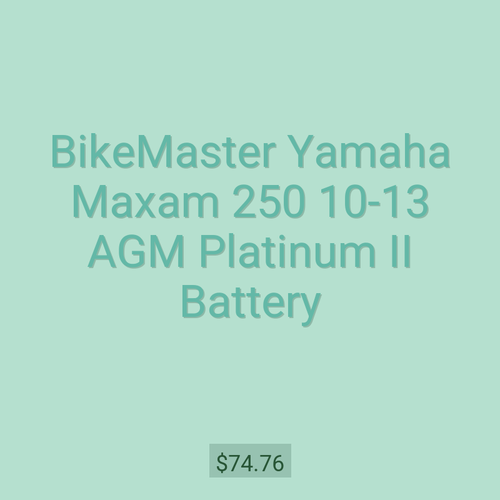 BikeMaster Yamaha Maxam 250 10-13 AGM Platinum II Battery