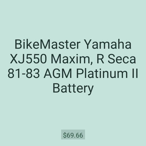 BikeMaster Yamaha XJ550 Maxim, R Seca 81-83 AGM Platinum II Battery