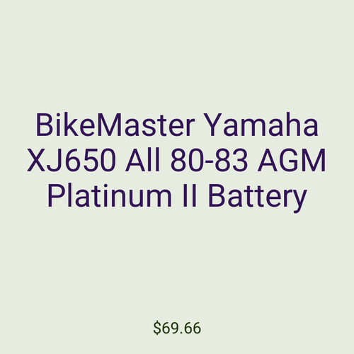 BikeMaster Yamaha XJ650 All 80-83 AGM Platinum II Battery